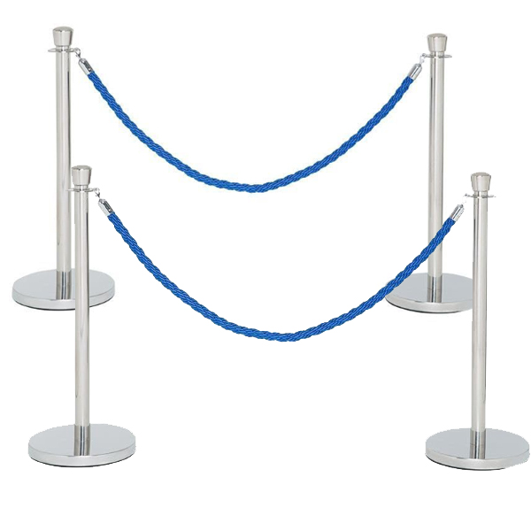 Blue Twisted Rope & Crowd Control Post Barriers