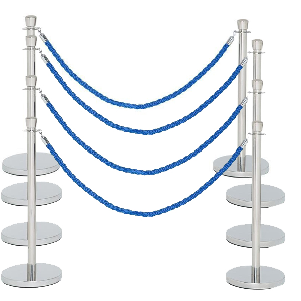 Blue Twisted Rope & Crowd Control Post Barriers