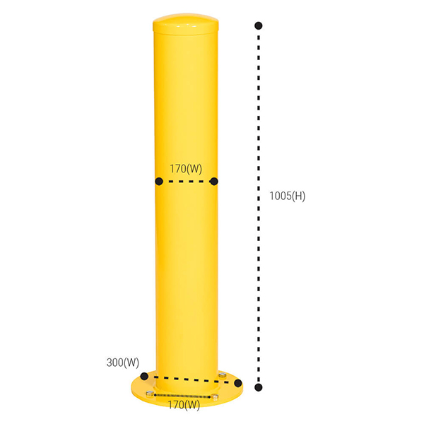 Bolt Down Metal Road Safety Protection Yellow Post