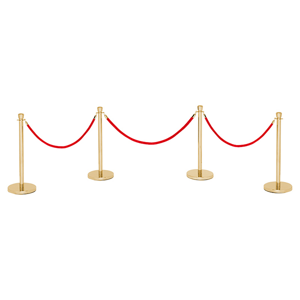 Ceremonial Velvet Red Rope Brass Stanchions