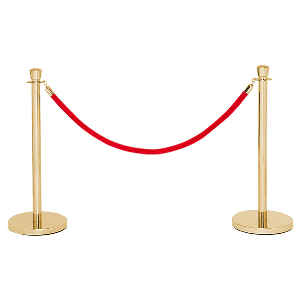 Ceremonial Velvet Red Rope Brass Stanchions