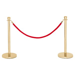 Ceremonial Velvet Red Rope Brass Stanchions