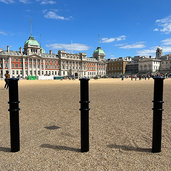 Heavy-Duty Street Safety Black Pedestrian Bollard