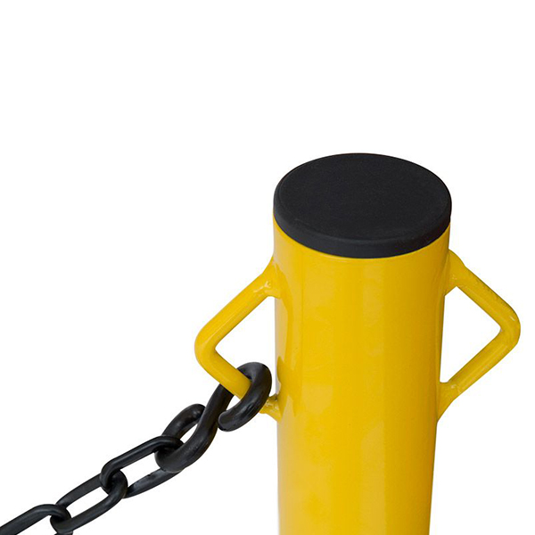 Highly Durable Twin Eyelets Car Park Yellow Security Posts