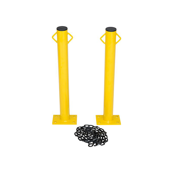 Highly Durable Twin Eyelets Car Park Yellow Security Posts