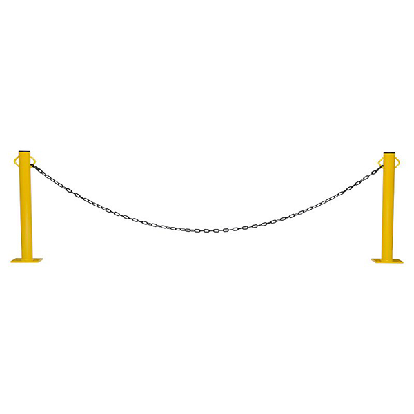 Highly Durable Twin Eyelets Car Park Yellow Security Posts