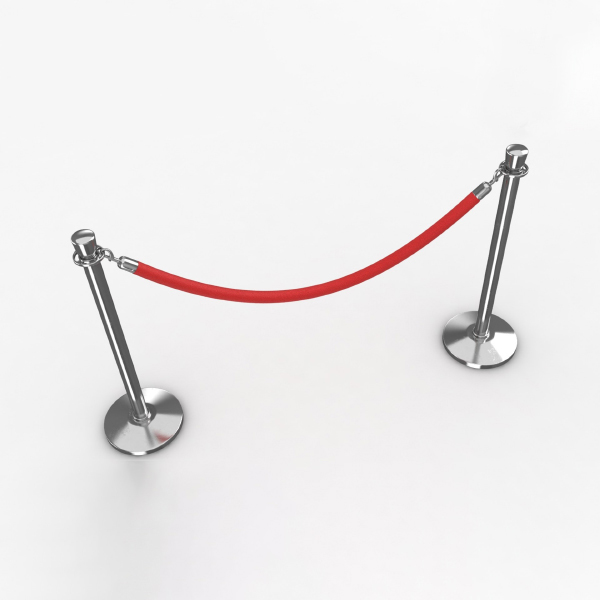 New Luxurious Red Velvet Rope Barrier Posts