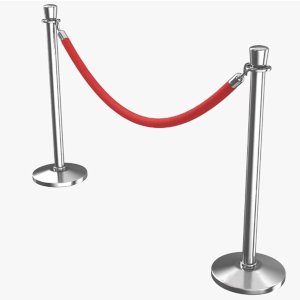 New Luxurious Red Velvet Rope Barrier Posts