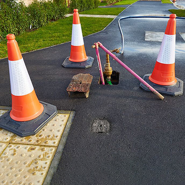 Red/White Flexible Compound Road Safety Cones- Reflective Sleeve