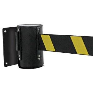 Retractable Black & Yellow Wall Barrier Tape