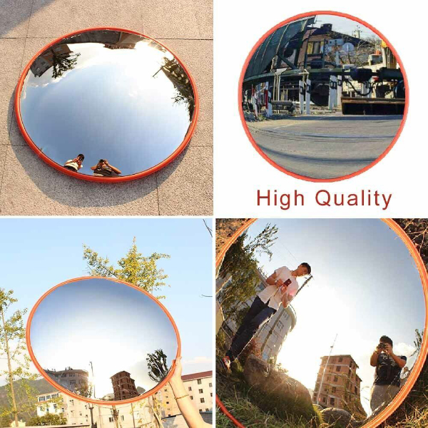 Traffic Curved Convex Wide Angle Mirror, Weatherproof Wide Angle Lens for Street Corner, Garage, Parking, Driveway