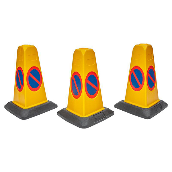 Triangular No Parking / No Waiting Yellow Plastic Cones 