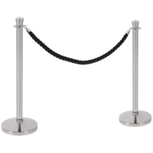 VIP Black Rope Chrome Barrier Stands