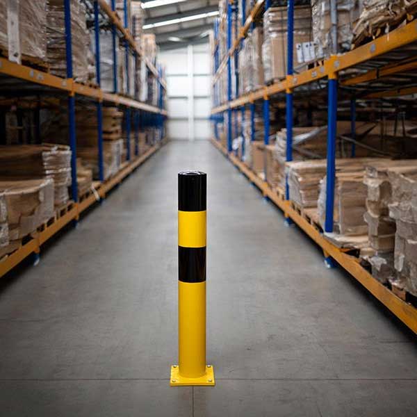 Yellow/Black Safety Bollards For Indoor & Outdoor